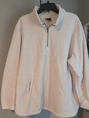 32 Degrees Cream Quarter-Zip Fleece Pullover Women'd XXL